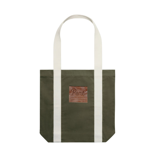 Port Leather Patch Tote - Army