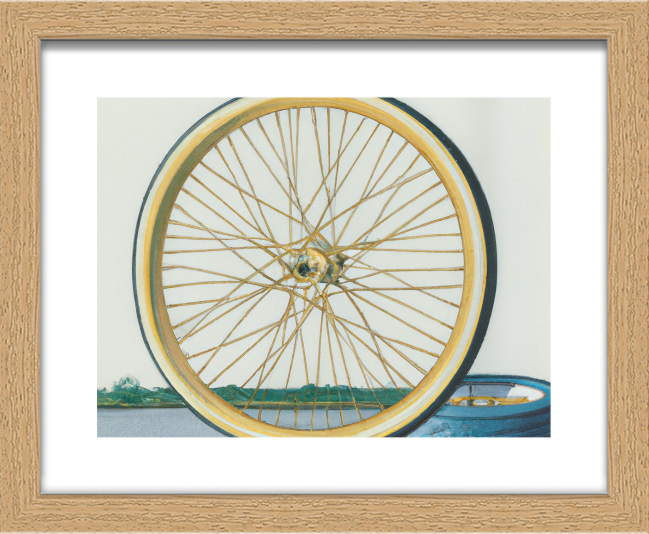 Framed 100 Spoke Water Color Print