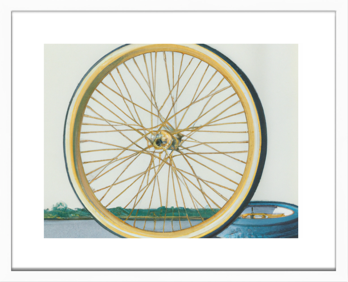 Framed 100 Spoke Water Color Print