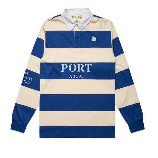 Port ACA Rugby - Blue and Vintage White stripe