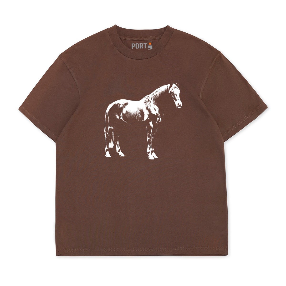 Port Horse Tee - Washed Brown