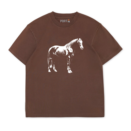 Port Horse Tee - Washed Brown