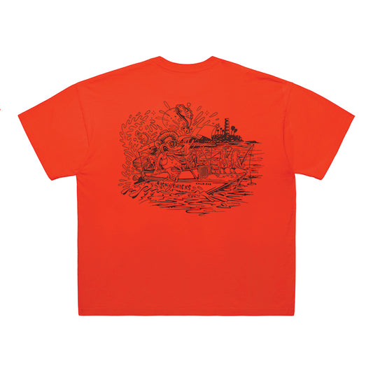 RIVER RAT BRIGHT ORANGE TEE