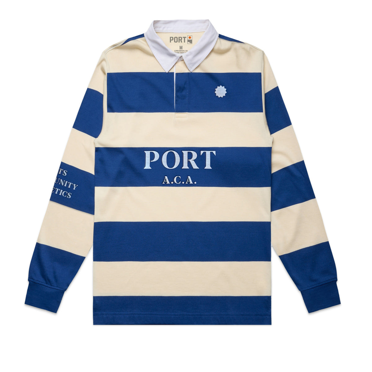 Port ACA Rugby - Blue and Vintage White stripe